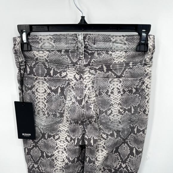 HUDSON Denim NWT Barbara High Waist Super Skinny Jeans in Metallic Python // 00 - Picture 9 of 14